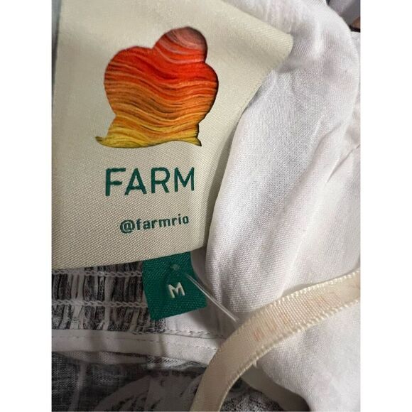 Farm Rio Women's Black White Patterned Sleeveless Linen Blend Romper Medium NWOT - Picture 9 of 11